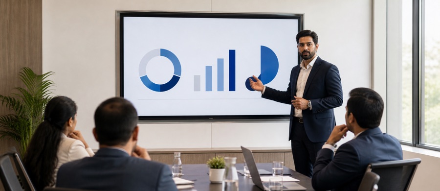 Professional presenting employee-benefit and accounting insights